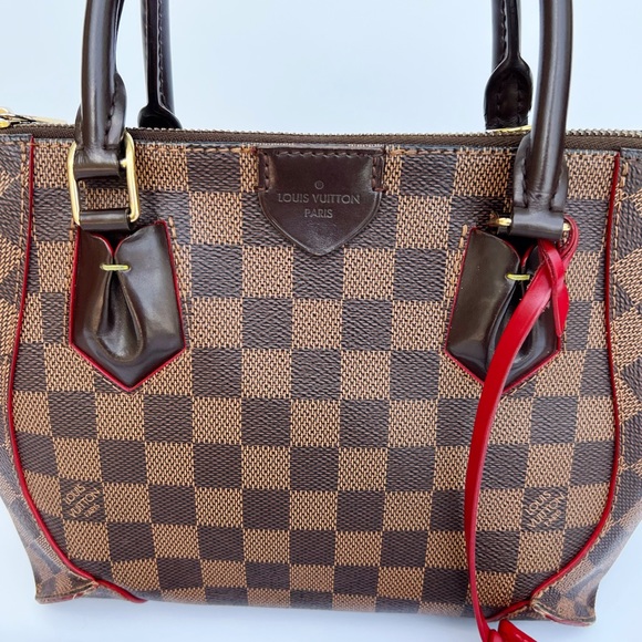 Louis Vuitton Kaisa Tote Satchel PM N51554 Damier Ebene Cerise Red Brown - Picture 8 of 13